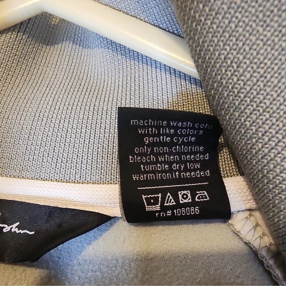 Sean John Men's Gray & White Track Jacket Full Zip Stand-Up Collar Logo Sz 4XL